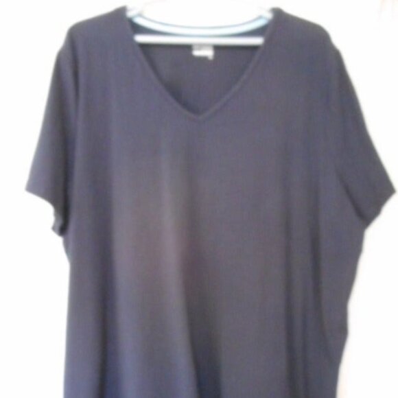 Basic Editions Tops - Size 3x Dark blue knit v neck shirt cotton blend